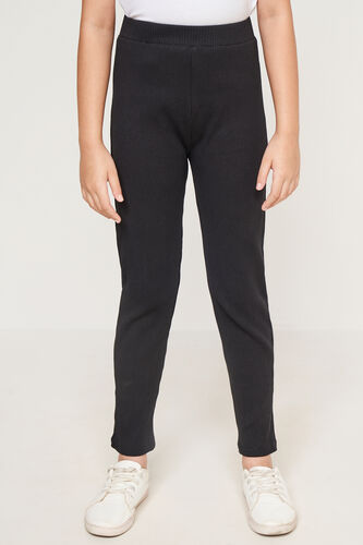 Black Floral Straight Bottom, Black, image 1